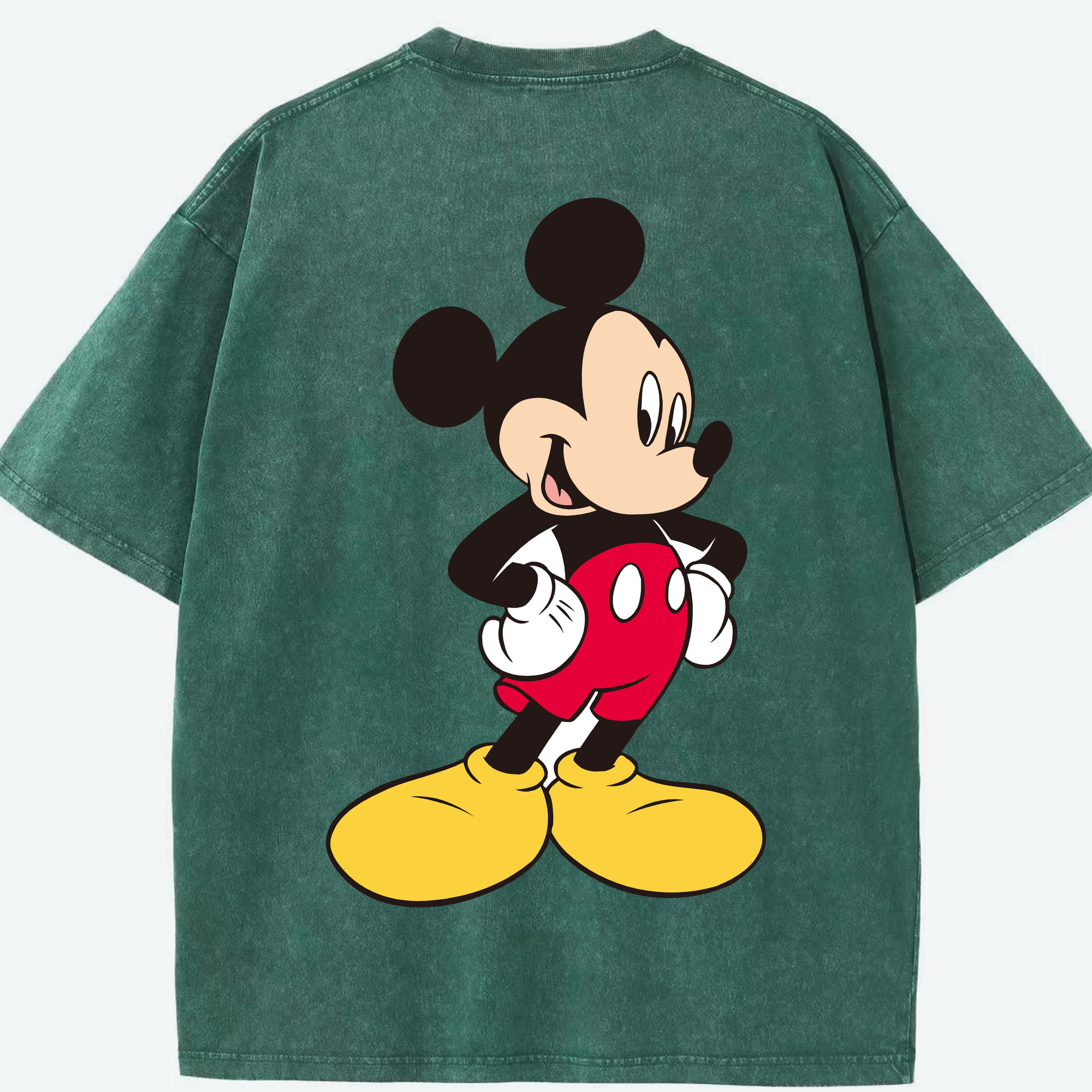 （画像用） ミッキーマウス Mickey Mouse 綿100% ヴィンテージ風 半袖Tシャツ（背面プリント）